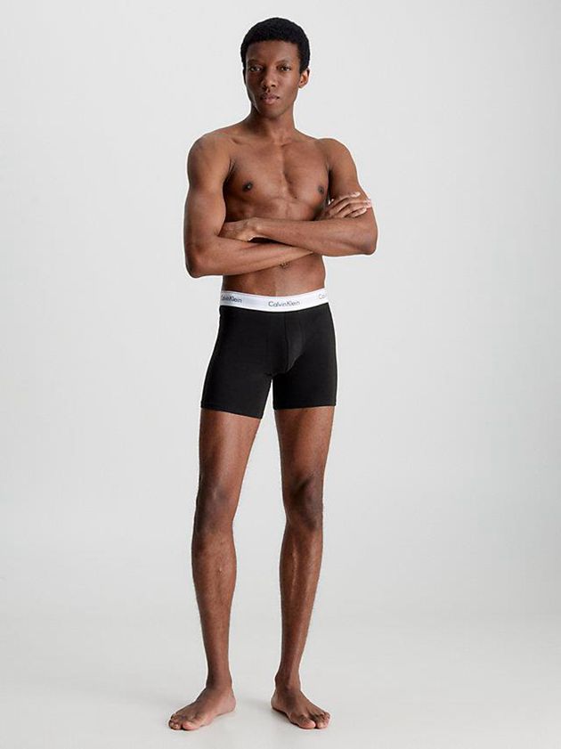 Black Calvin Klein 3 Pack Boxer - Modern Cotton Men Briefs | XNIU-01748