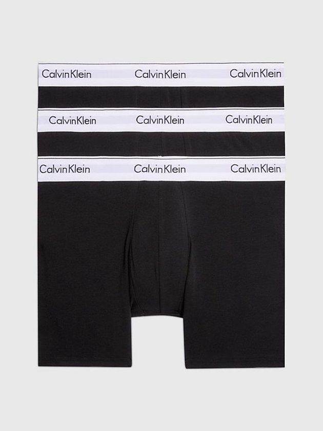 Black Calvin Klein 3 Pack Boxer - Modern Cotton Men Briefs | XNIU-01748