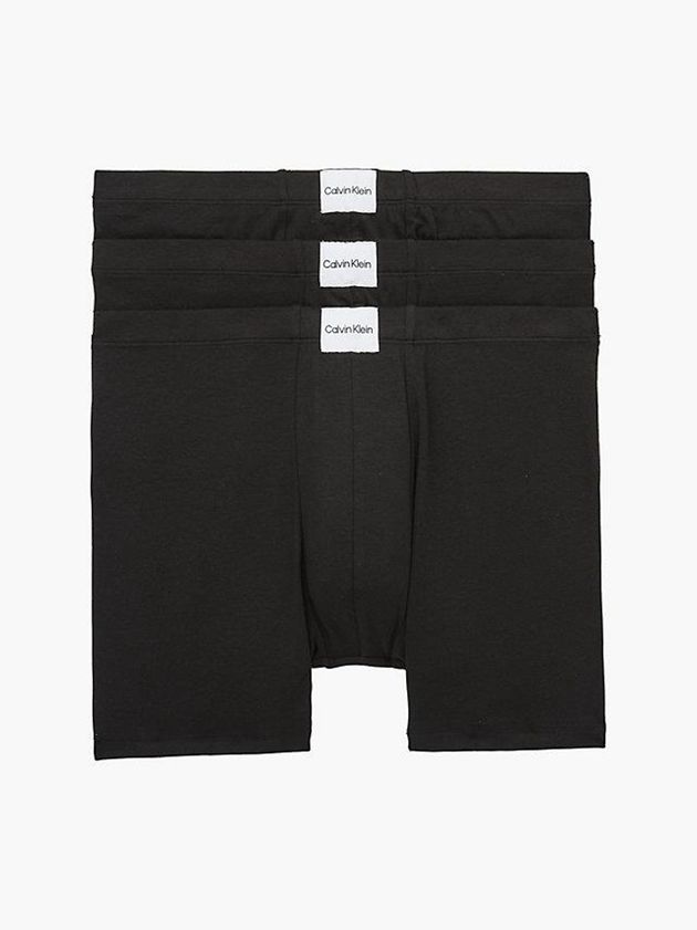 Black Calvin Klein 3 Pack Boxer - Pure Cotton Men Briefs | QLWM-46791