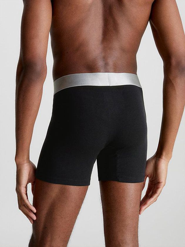 Black Calvin Klein 3 Pack Boxer - Steel Cotton Men Briefs | PZVX-17062