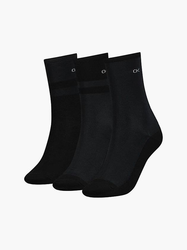 Black Calvin Klein 3 Pack Crew Gift Set Women Socks | MUJO-42736