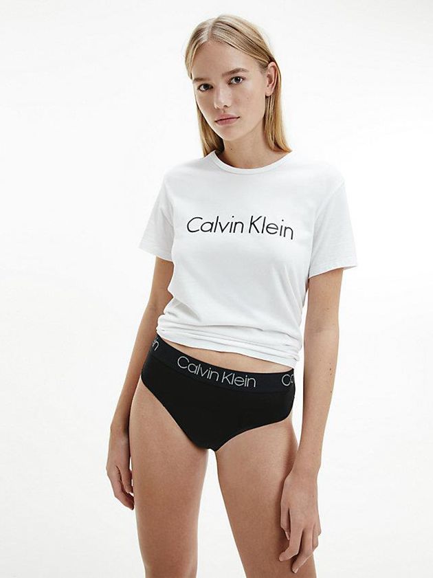 Black Calvin Klein 3 Pack High Waisted - Body Women Thong | QBAT-51740