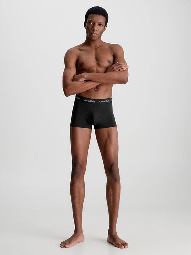 Black Calvin Klein 3 Pack Low Rise - Cotton Stretch Men Briefs | CRVX-02748