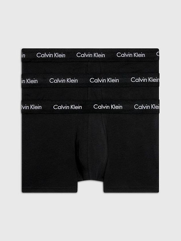Black Calvin Klein 3 Pack Low Rise - Cotton Stretch Men Briefs | NGPS-01857