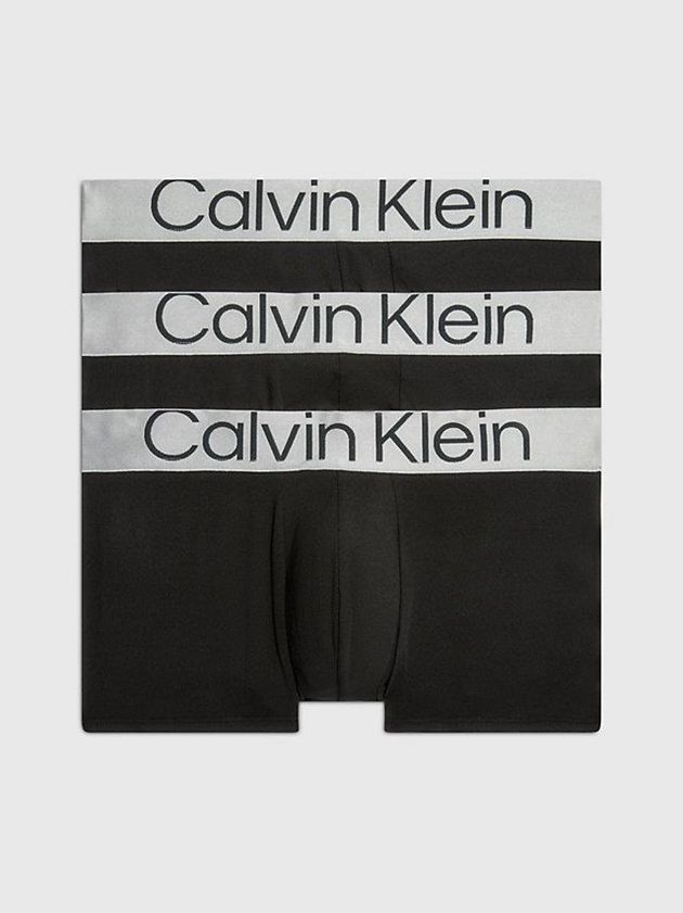 Black Calvin Klein 3 Pack Low Rise - Steel Micro Men Briefs | LHVY-34576