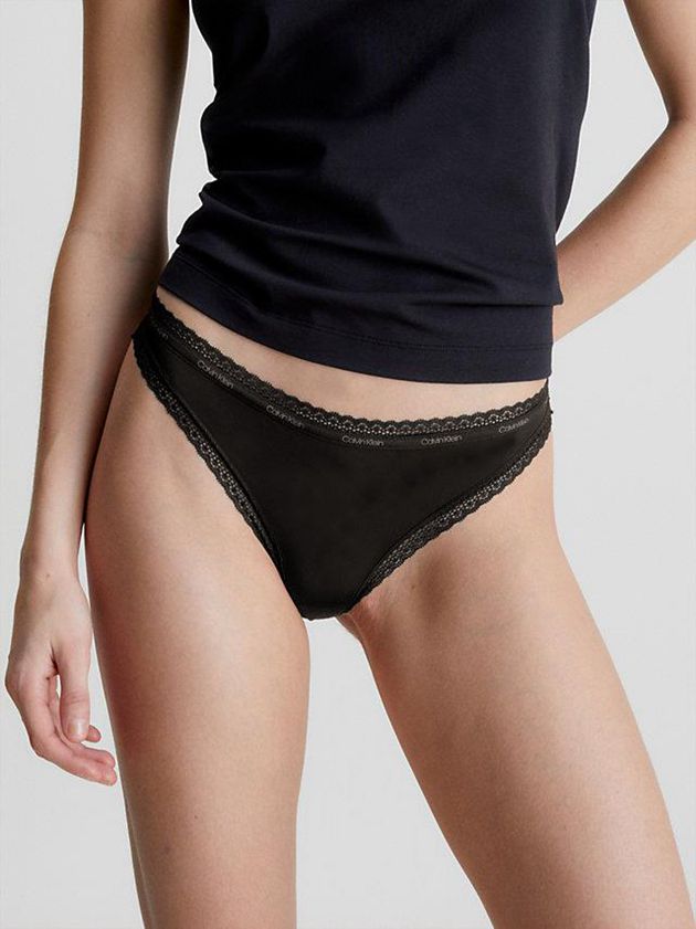 Black Calvin Klein 3 Pack - Bottoms Up Women Thong | SBYQ-97840