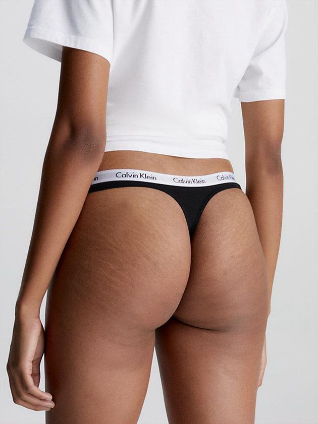 Black Calvin Klein 3 Pack - Carousel Women Thong | NQAO-93502