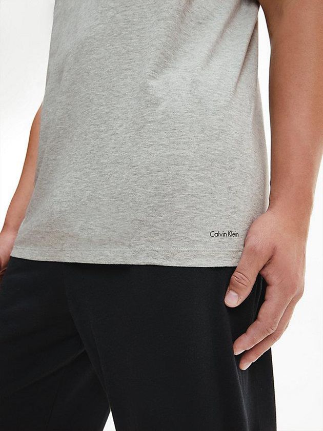 Black Calvin Klein 3 Pack - Cotton Classics Men T-Shirt | KYLF-01596