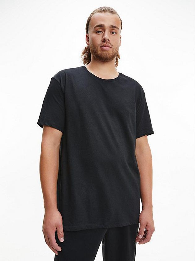 Black Calvin Klein 3 Pack - Cotton Classics Men T-Shirt | KYLF-01596