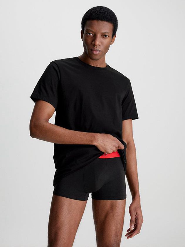 Black Calvin Klein 3 Pack - Cotton Classics Men T-Shirt | HVSC-38279