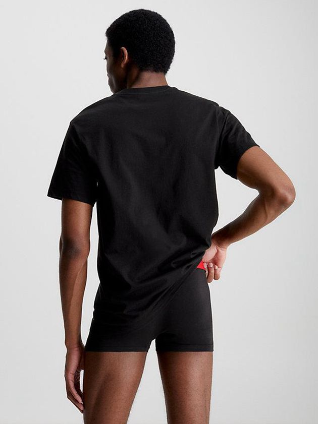 Black Calvin Klein 3 Pack - Cotton Classics Men T-Shirt | HVSC-38279