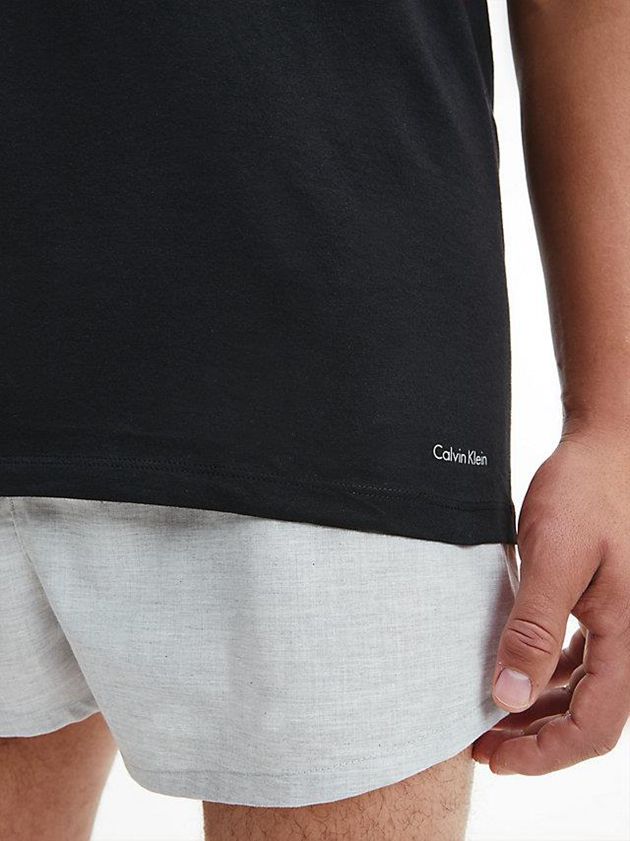 Black Calvin Klein 3 Pack - Cotton Classics Men T-Shirt | HVSC-38279
