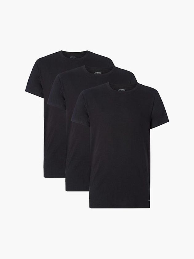 Black Calvin Klein 3 Pack - Cotton Classics Men T-Shirt | HVSC-38279