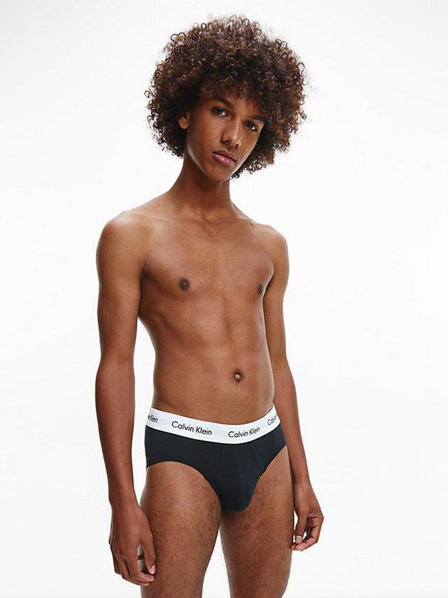Black Calvin Klein 3 Pack - Cotton Stretch Men Briefs | IRSQ-75913