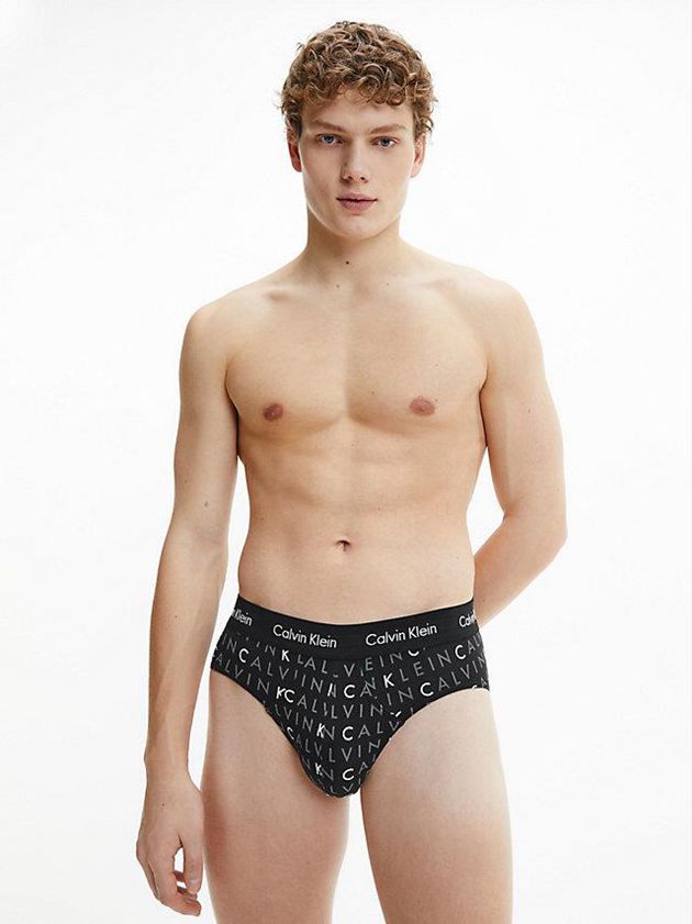 Black Calvin Klein 3 Pack - Cotton Stretch Men Briefs | DYSP-68421