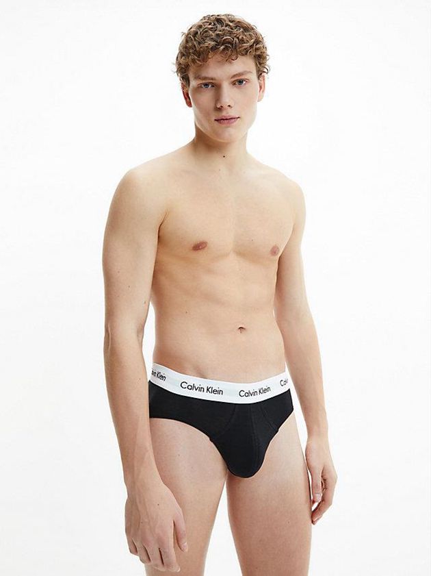 Black Calvin Klein 3 Pack - Cotton Stretch Men Briefs | DYSP-68421