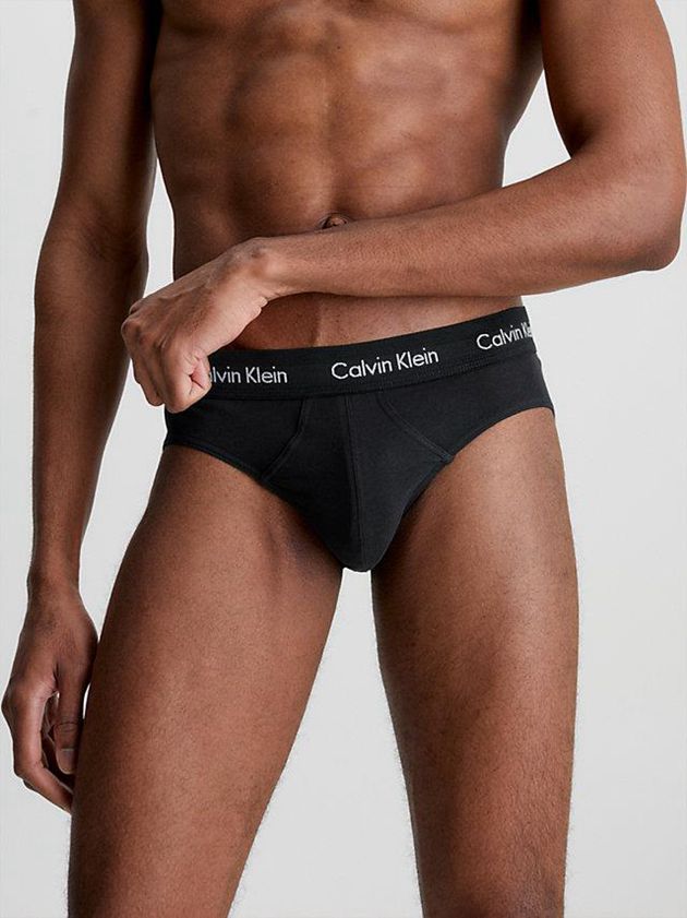 Black Calvin Klein 3 Pack - Cotton Stretch Men Briefs | GJWO-84530