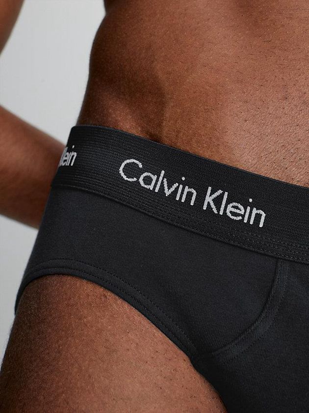 Black Calvin Klein 3 Pack - Cotton Stretch Men Briefs | GJWO-84530