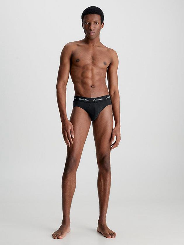 Black Calvin Klein 3 Pack - Cotton Stretch Men Briefs | GJWO-84530
