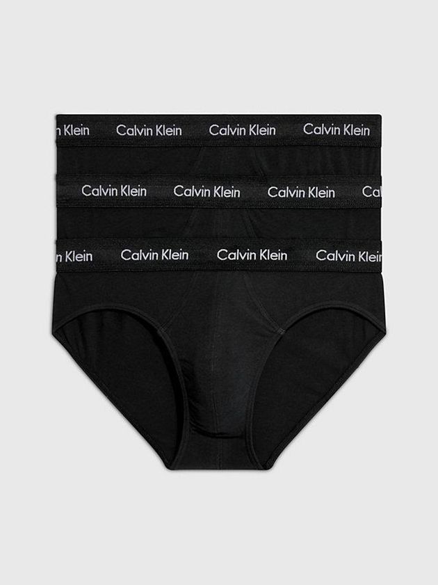 Black Calvin Klein 3 Pack - Cotton Stretch Men Briefs | GJWO-84530