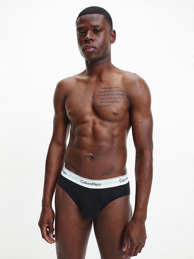 Black Calvin Klein 3 Pack - Modern Cotton Men Briefs | BJKR-82071