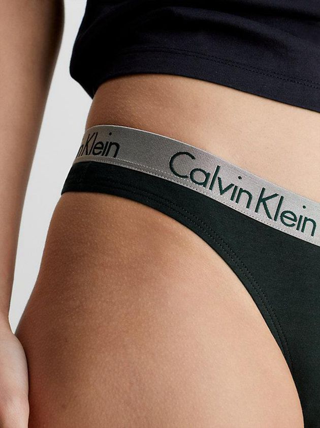 Black Calvin Klein 3 Pack - Radiant Cotton Women Thong | XDBF-86719