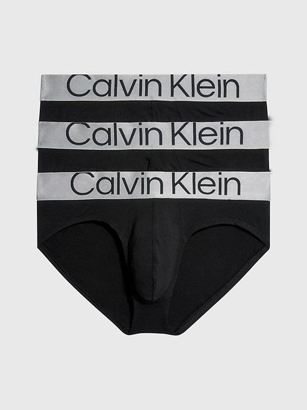 Black Calvin Klein 3 Pack - Steel Cotton Men Briefs | BTCM-75430