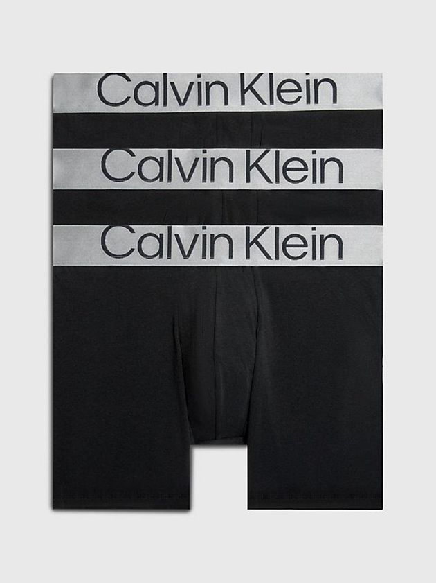 Black Calvin Klein 3 Pack - Steel Cotton Men Briefs | DIRZ-61208