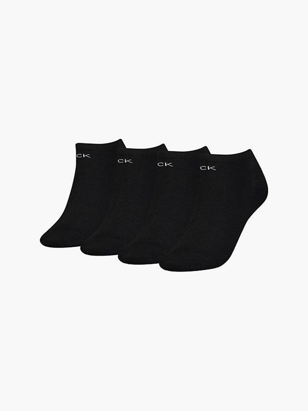 Black Calvin Klein 4 Pack Ankle Women Socks | SAIC-82654