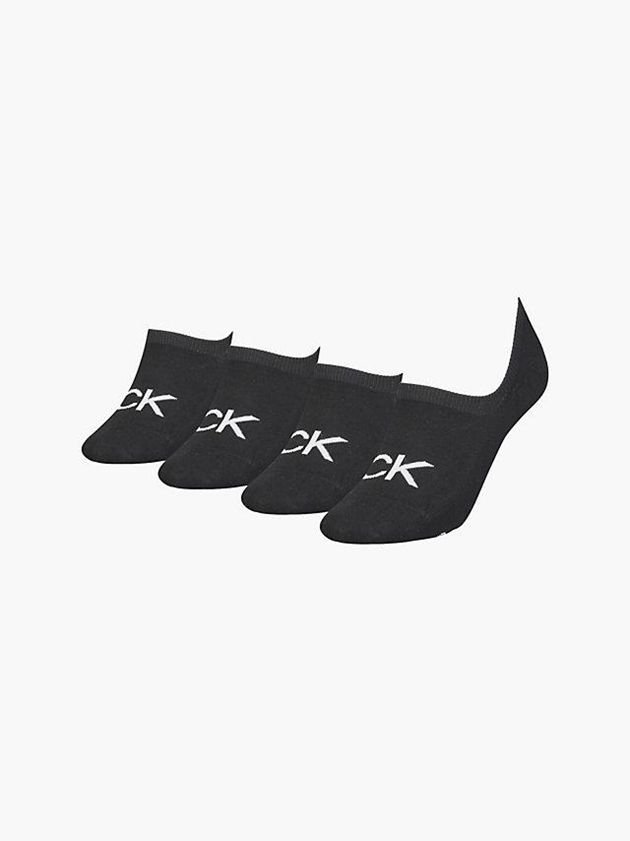 Black Calvin Klein 4 Pack Invisible Women Socks | PXAM-30571