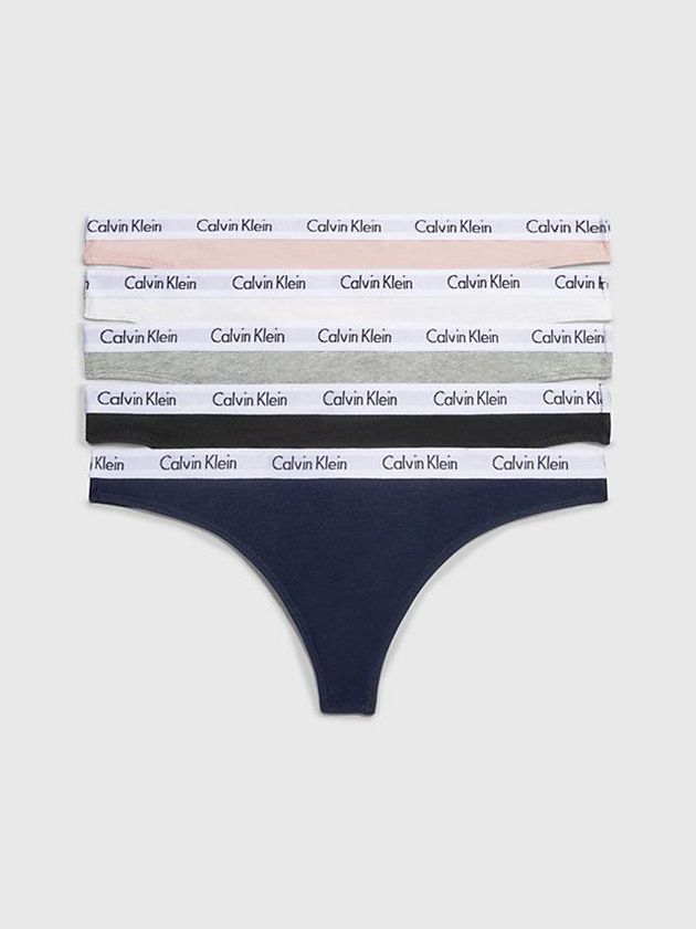Black Calvin Klein 5 Pack - Carousel Women Thong | JCWO-80491