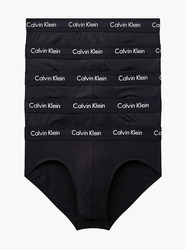 Black Calvin Klein 5 Pack - Cotton Stretch Men Briefs | MNFP-05179