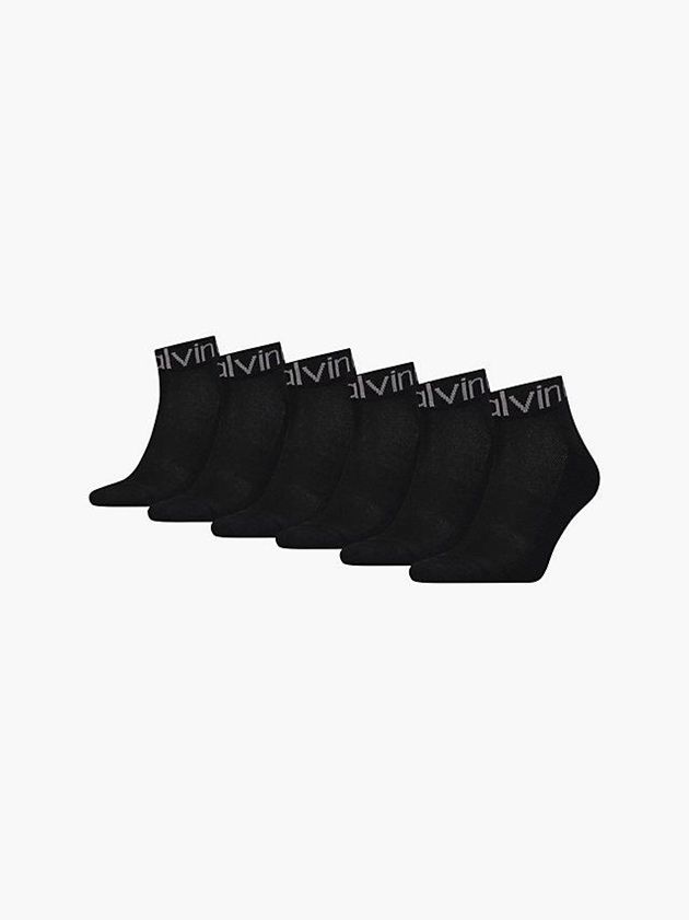 Black Calvin Klein 6 Pack Ankle Men Socks | VDJC-16890