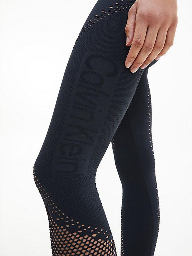 Black Calvin Klein 7/8 Gym Women Leggings | MXAI-27963