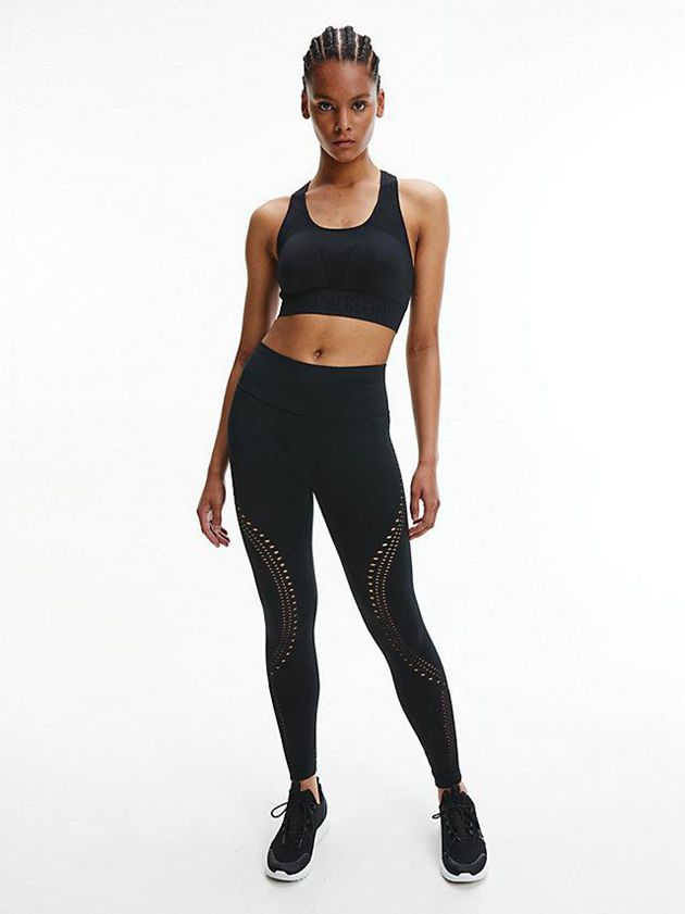 Black Calvin Klein 7/8 Gym Women Leggings | JPDS-71230