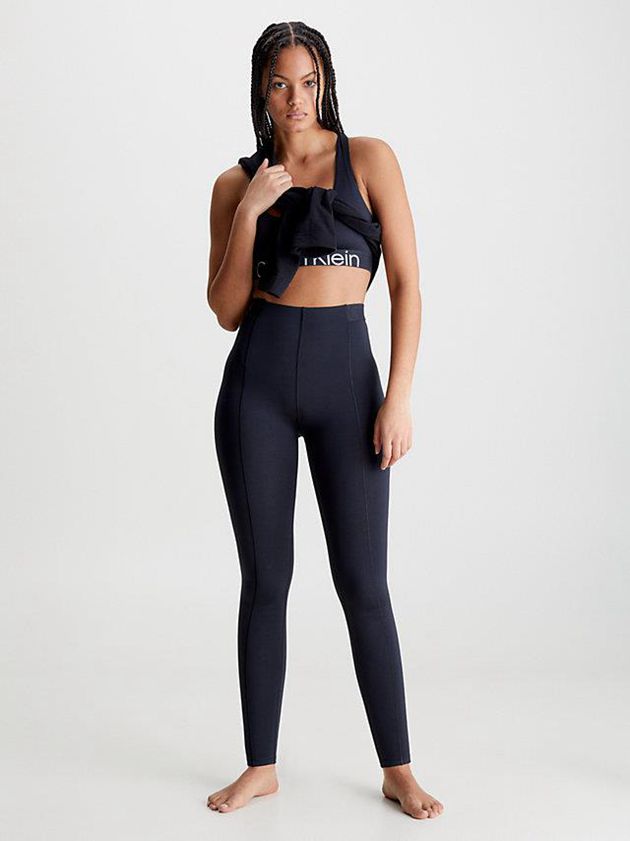 Black Calvin Klein 7/8 Pocket Gym Women Leggings | PZXM-87491