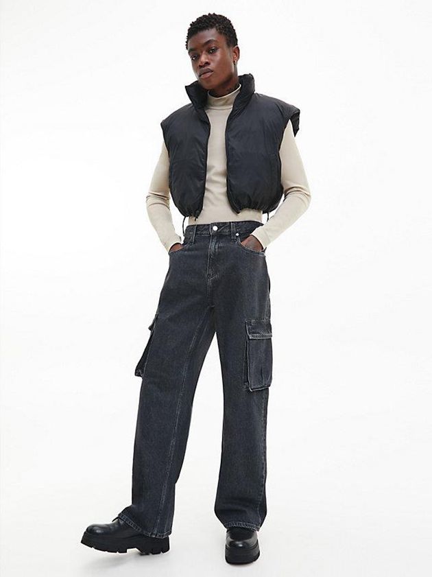 Black Calvin Klein 90's Loose Men Jeans | SYBG-04621