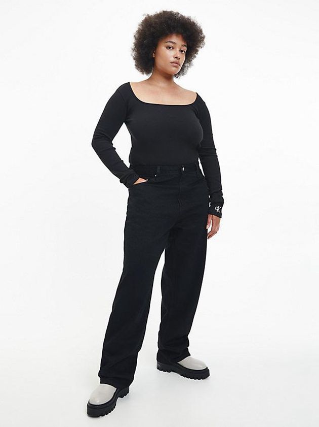 Black Calvin Klein 90's Straight Women Jeans | RWHI-38140