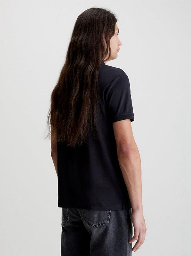 Black Calvin Klein Badge Men Polo Shirt | ZGVO-87256