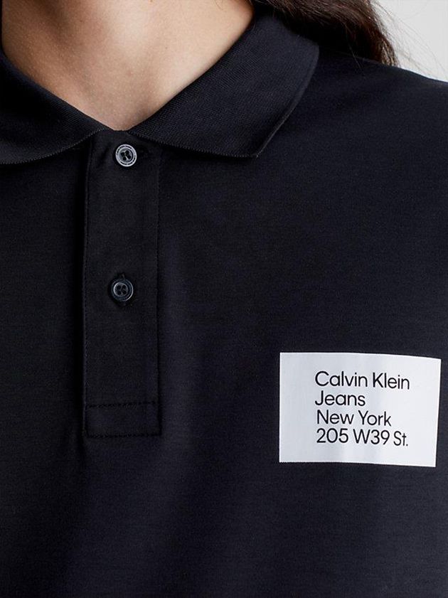 Black Calvin Klein Badge Men Polo Shirt | ZGVO-87256