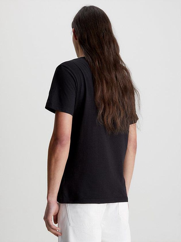 Black Calvin Klein Badge Men T-Shirt | RHKD-74956