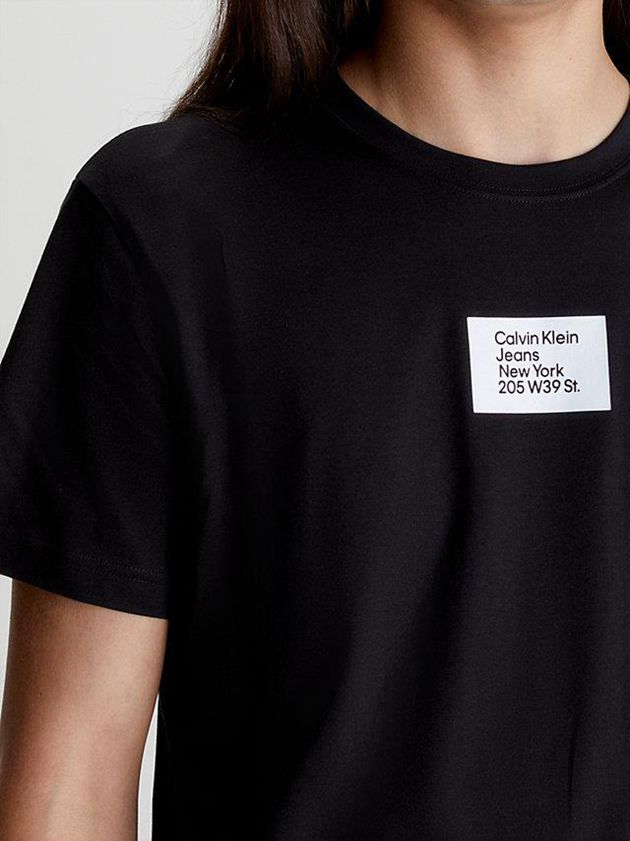 Black Calvin Klein Badge Men T-Shirt | RHKD-74956