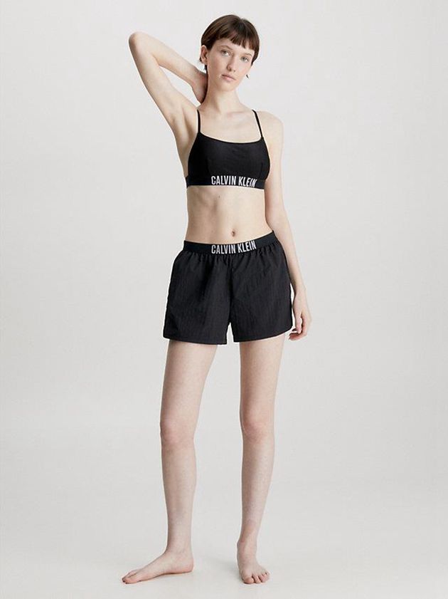 Black Calvin Klein Beach - Intense Power Women Shorts | FLHN-89413