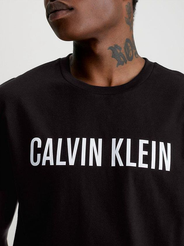 Black Calvin Klein Beach - Intense Power Men T-Shirt | USZR-70368