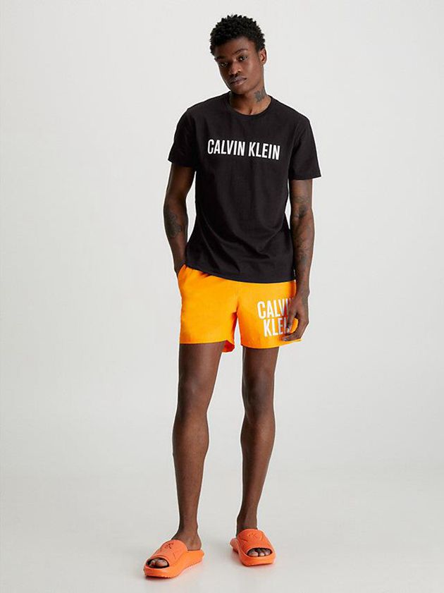 Black Calvin Klein Beach - Intense Power Men T-Shirt | USZR-70368