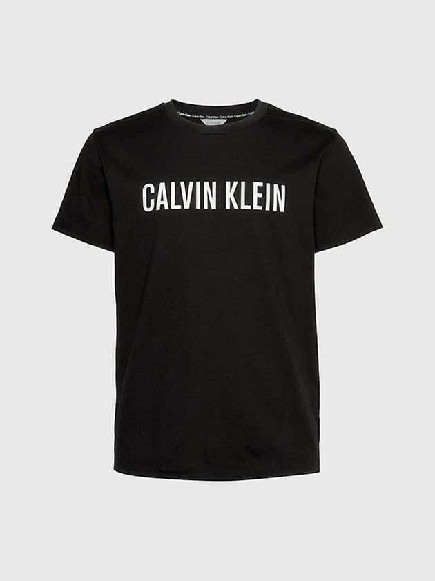Black Calvin Klein Beach - Intense Power Men T-Shirt | USZR-70368