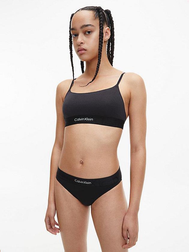 Black Calvin Klein Bikini - Embossed Icon Women Briefs | IEKJ-18295