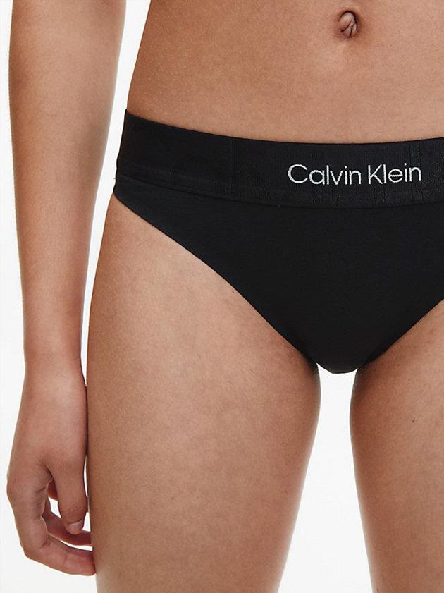 Black Calvin Klein Bikini - Embossed Icon Women Briefs | IEKJ-18295