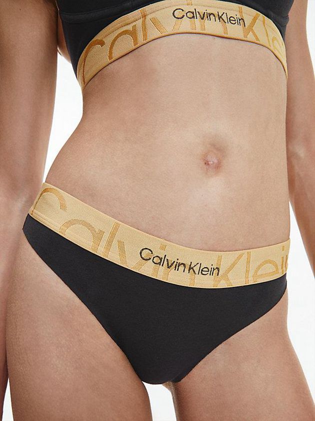 Black Calvin Klein Bikini - Embossed Icon Women Briefs | ZXGK-35276