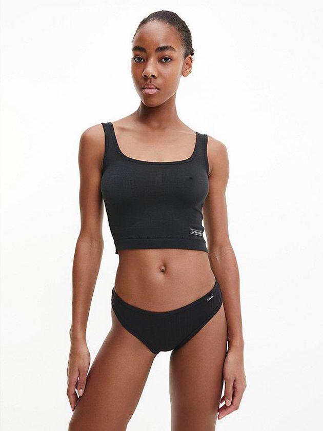 Black Calvin Klein Bikini - Pure Ribbed Women Briefs | NCXP-91632